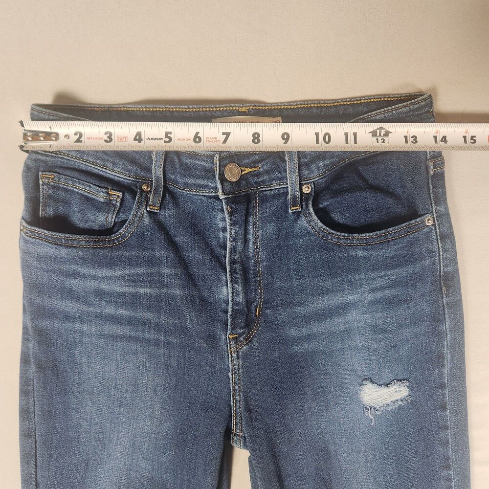 Levi’s 721 High Rise Skinny Jeans Women’s 29x30 Distressed Blue Stretch - Picture 7 of 13